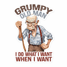 GRUMPY OLD MAN FUNNY Decal