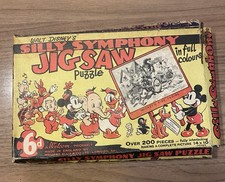 1940s Vintage micky's Fire Engine Disney Silly Symphony Jig Saw Puzzle Complete