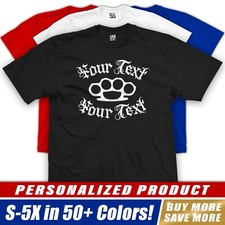 Custom Brass Knuckles T-Shirt Knuckle Duster Trash Talk Personalized Logo Design