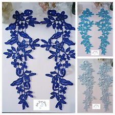 Beautiful blue Lace appliques for costume / hair , size 10 inches x 3 inches