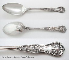 Antique Silver Plated Kings Queens Bouillon Soup Dessert Spoon Fork Cutlery