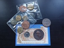 GROUP OF 11 REPRODUCTION ROMAN COINS - TWO IN WESTAIR FOLDER