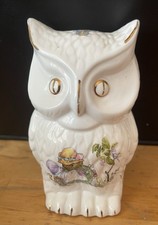 Vintage Fine Bone China Owl Money Box Made In England R.Moss LTD 1027 Mice