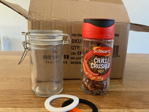 Glass small storage jars - small,