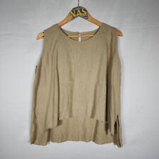beige over-sized linen tank blouse terry macey size med
