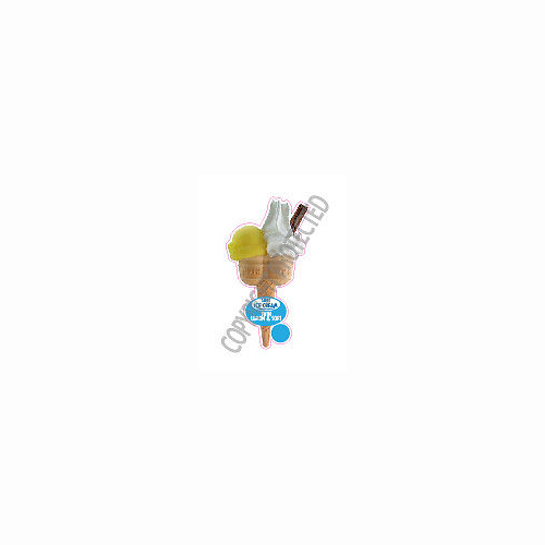 Ice cream van sticker twin - cream,