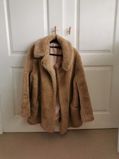 Topshop Mid-Length Borg Coat