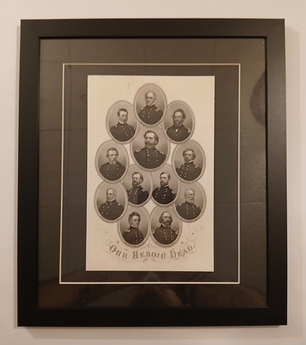 Framed 1866 civil war engraved - 1866,