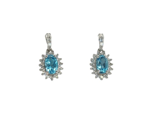 925 solid silver blue topaz - silver,