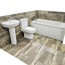 Complete Modern Bathroom Suite with Francis Pegler Waterfall Taps Miranda Cha...