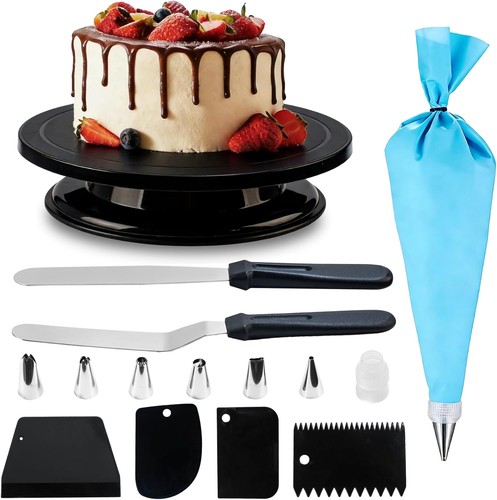 Cake turntable decorating kit - turntable,