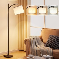 Aooshine 60" Modern Arc Floor Lamp | 3 Color Temps Beige Shade Foot Switch