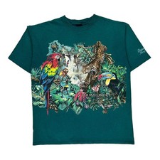 Rainforest Ocean Pacific Single Stitch T-Shirt - XL Green Cotton