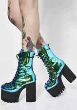 Dolls Kill Club Exx Platform Boots UK Size 6 BNWOB Cyber Rave Punk mermaid 