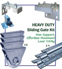 Bolt Down Sliding Gate Kit Tracks, Wheels, Guide Rollers Gate Stop FREE DELIVERY
