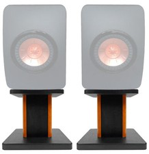 (2) 8” 2-Tone Wood Bookshelf Speaker Stands For KEF LS50 Monitor HiFi Speakers