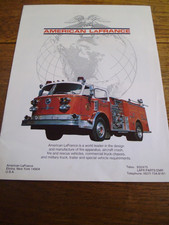 AMERICAN LA FRANCE FIRE ENGINE TRUCK BROCHURE, MID 1983