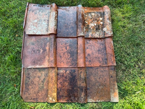 Antique terracotta roof tile - tile,