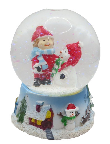 Snowman girl snowglobe led - &,