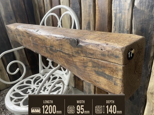 Reclaimed solid wood fireplace - wood,