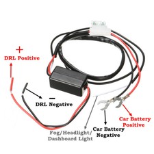12V AUTO CAR LED DAYTIME RUNNING LIGHT RELAY HARNESS DRL CONTROLER ON/OFF SWITCH