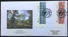 2001 3x2nd 3x1st England Pictorial Definitive Cylinder Strips on First Day Cover