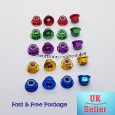 RC Wheel Nuts Nyloc Anodised Aluminium Flanged M4. For RC cars, trucks, crawlers