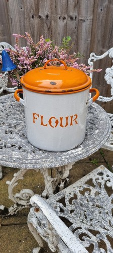 Vintage retro enamel orange - vintage,