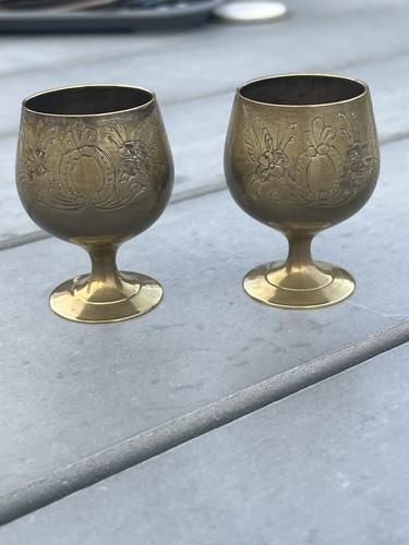 Vintage epns brass goblets - epns,