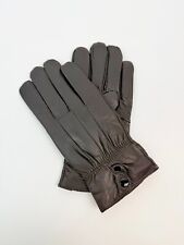 Women Lady Leather Gloves Luxury Soft  Wrist Driving Winter Warm Lined Button