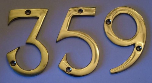 House front door - numbers, solid