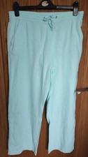 Turquoise, Aqua Blue linen blend Trousers. UK 16. Peacocks. Pockets.