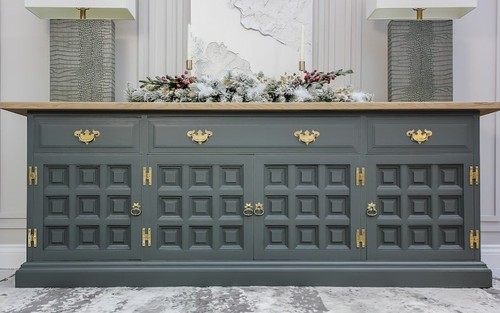 Vintage antique oak sideboard - vintage,