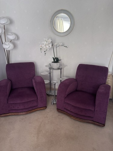 Pair art deco purple - pair,