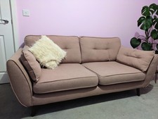 DFS French Connection Zinc Blush Pink Three Seater Sofa RRP £880