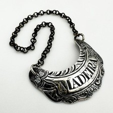 GEORGIAN 18TH CENTURY MADEIRA DECANTER LABEL STERLING SILVER LONDON c1775