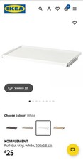 IKEA Komplement Pull-Out Tray 10 0x58 cm White For PAX Wardrobe