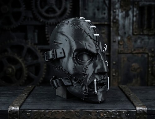 Black gold spiked skull - &,