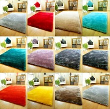 New Soft Living Room Area Mat Silky Soft Shag Pile Modern Mats