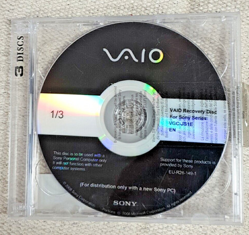 Sony vaio recovery disk - disk, for