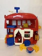Bluebird Big Red Fun Bus Toy Vintage 1980s Playset With Accessories + 2 figures