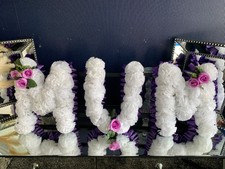 Artificial funeral flowers mum New in Box Pink white