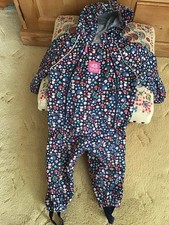 Jojo Maman Bebe Waterproof Pack Away Puddle Suit 12 - 18 Months Blue Woodland