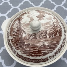 Alfred Meakin Fair Winds Historical Scenes Lidded Serving Dish VGC