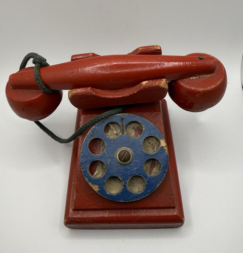 Vtg wooden toy rotary - toy,
