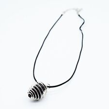 Raw Crystal Necklace, Gemstone Silver Plated Spiral Pendant Cage Jewellery, Gift