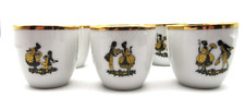 RGK Leander 1946 Set of 6 Tea Demi Cups Gold Interior & Rim (14K ?) - Bohemia