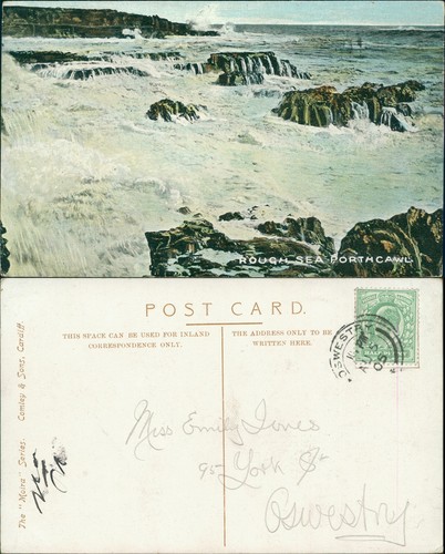 Porthcawl rough sea 1905 - sea,