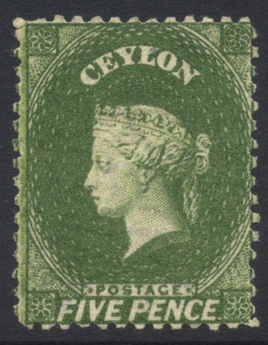 Ceylon 1867 bronze green - 1867-70, 5d