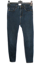 River Island super skinny jeans size 12 L24 high waist dark blue ankle grazer